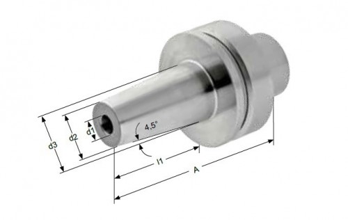 TEPELNÉ UPÍNAČE 4,5° HSK-F DIN69893 - OBSAHUJE DÉLKOVĚ STAVITELNÝ ŠROUB