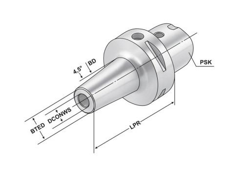 TEPELNÉ UPÍNAČE 4,5° PSC S POLYGONÁLNÍ STOPKOU ISO26623-1 S CHLAZENÍM