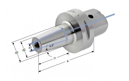 TEPELNÉ UPÍNAČE 4,5° PSC S POLYGONÁLNÍ STOPKOU ISO26623-1 S UZAVÍRATELNÝMI CHLADICÍMI KANÁLKY - OBSAHUJE DÉLKOVĚ STAVITELNÝ ŠROUB