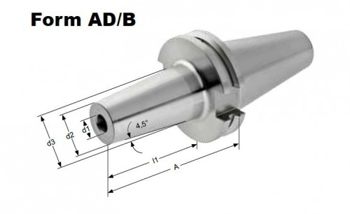TEPELNÉ UPÍNAČE 4,5° SK DIN69871 - OBSAHUJE DÉLKOVĚ STAVITELNÝ ŠROUB