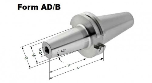 TEPELNÉ UPÍNAČE 4,5° SK DIN69871 - OBSAHUJE DÉLKOVĚ STAVITELNÝ ŠROUB