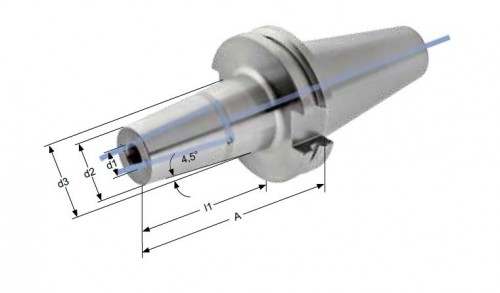 TEPELNÉ UPÍNAČE 4,5° SK DIN69871 AD/B - S UZAVÍRATELNÝMI CHLADICÍMI KANÁLKY- OBSAHUJE DÉLKOVĚ STAVITELNÝ ŠROUB
