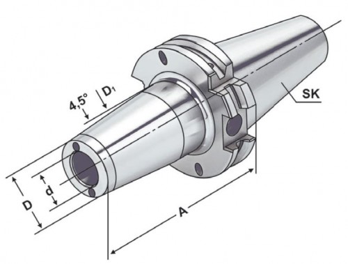 TEPELNÉ UPÍNAČE 4,5° SK DIN69871 S CHLAZENÍM
