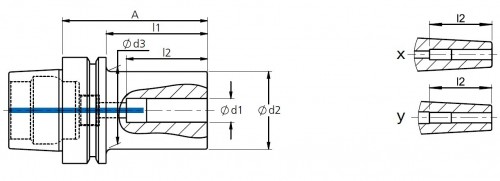 TEPELNÉ UPÍNAČE HSK-E DIN69893 - OVÁLNÉ PROVEDENÍ