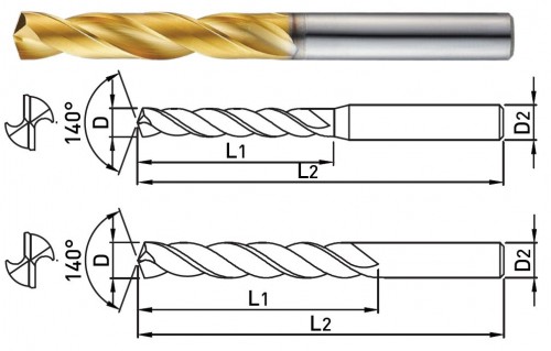 TVRDOKOVOVÉ VRTÁKY 3-4XD