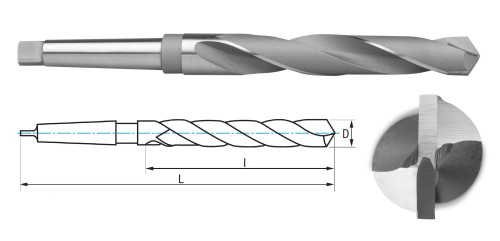 TVRDOKOVOVÉ VRTÁKY MORSE 118° - h8, broušené DIN345N