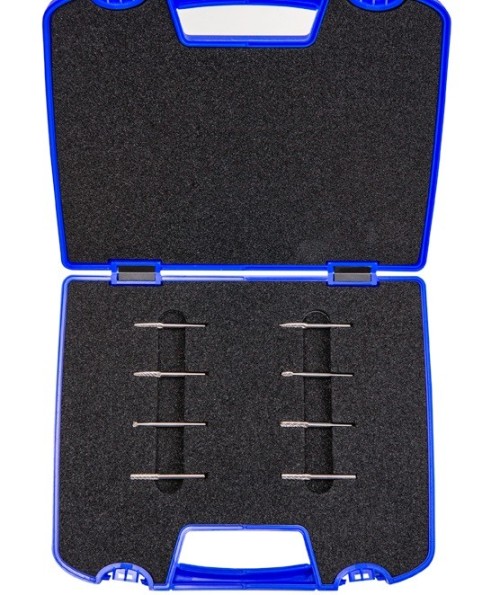 Technické frézy - rotary burrs - 8 ks v sadě - tvrdé materiály - typ 6