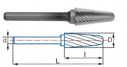 Technické frézy - rotary burrs - kulové - obecné použití - typ 3