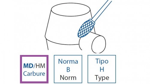 Technické frézy - rotary burrs - plaménkové - obecné použití - typ 3