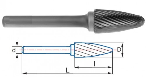 Technické frézy - rotary burrs - stromečkové - obecné použití - typ 3