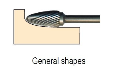 Technické frézy - rotary burrs - stromečkové