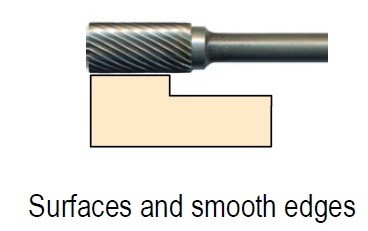 Technické frézy - rotary burrs - válcové s čelním břitem