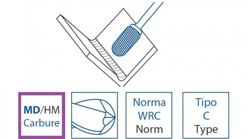 Technické frézy - rotary burrs - válcové s rádiusem - tvrdé materiály - typ 6 - DLOUHÉ