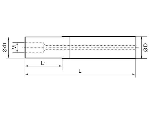 Tvrdokovové prodloužení pro frézy se závitovým adaptérem s odlehčením - metrický závit