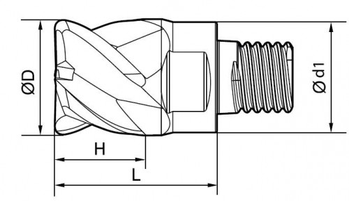 Tvrdokovové rádiusové (toroidní) frézy se závitovým adaptérem do 55 HRc Tvrdokovové rádiusové (toroidní) frézy se závitovým adaptérem do 55 HRc
