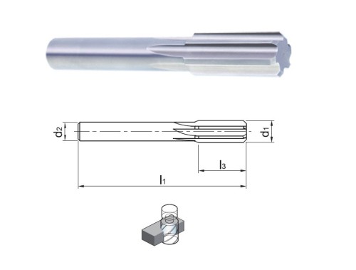 Tvrdokovové výstružníky s přímými drážkami - H7, tolerance stopky = h6 NEPOVLAKOVANÉ