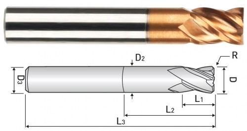 UNIKÁTNÍ 4-BŘITÉ ODLEHČENÉ FRÉZY - KRÁTKÉ FRÉZY HRC 70