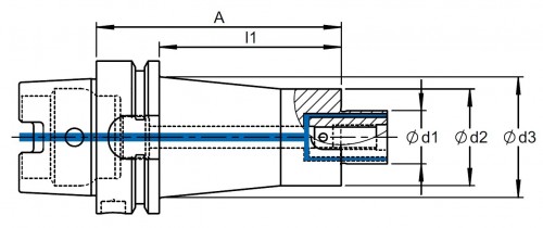 UPÍNAČ NÁSTRČNÝCH FRÉZ DIN6357 HSK-A