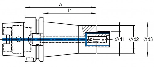 UPÍNAČ NÁSTRČNÝCH FRÉZ DIN6357 HSK-A