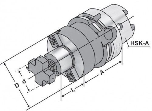 UPÍNAČ NÁSTRČNÝCH FRÉZ DIN6357 HSK-A