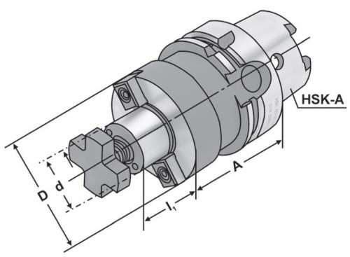 UPÍNAČ NÁSTRČNÝCH FRÉZ DIN6357 HSK-A