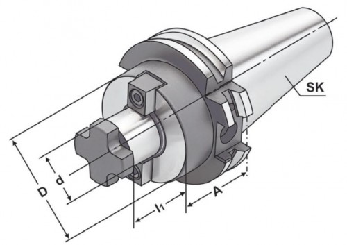 UPÍNAČ NÁSTRČNÝCH FRÉZ DIN6357 S CHLAZENÍM