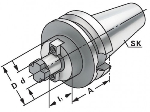 UPÍNAČ NÁSTRČNÝCH FRÉZ DIN6357 S CHLAZENÍM