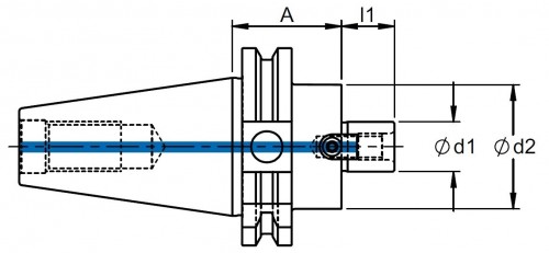 UPÍNAČ NÁSTRČNÝCH FRÉZ SE ZVĚTŠENÝM PRŮMĚREM KONTAKTNÍ PLOCHY