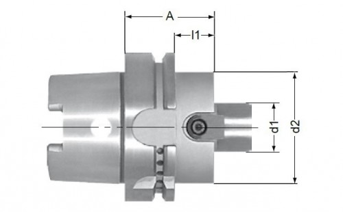 UPÍNAČ NÁSTRČNÝCH FRÉZ SE ZVĚTŠENÝM PRŮMĚREM KONTAKTNÍ PLOCHY HSK-A
