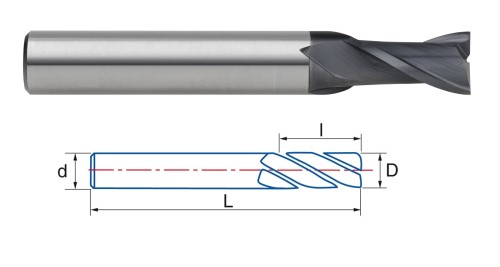 Univerzální 2-břité frézy na ocel, litinu, nerez a hliník - CROMAX