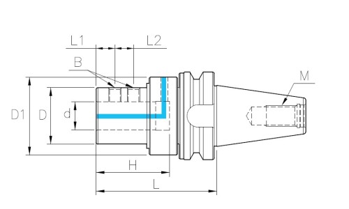 Upínače BT50 JIS B6339 (MAS403) pro vrtáky s VBD přívodem oleje bokem