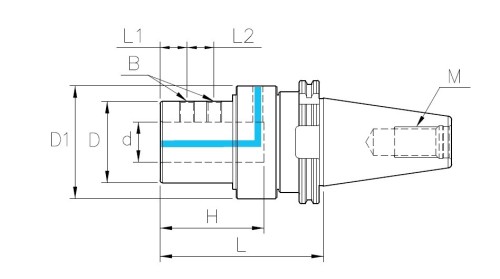 Upínače SK40 DIN69871 pro vrtáky s VBD s přívodem oleje bokem