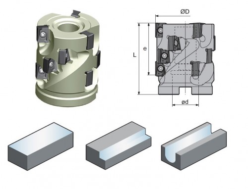 VÍCEZUBÉ DESTIČKOVÉ NÁSTRČNÉ FRÉZY (FRÉZY KUKUŘICE) 90° na destičky ANGX..