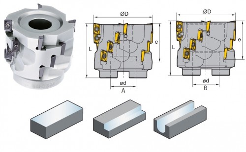 VÍCEZUBÉ DESTIČKOVÉ NÁSTRČNÉ FRÉZY (FRÉZY KUKUŘICE) 90° na destičky APKT11T3..