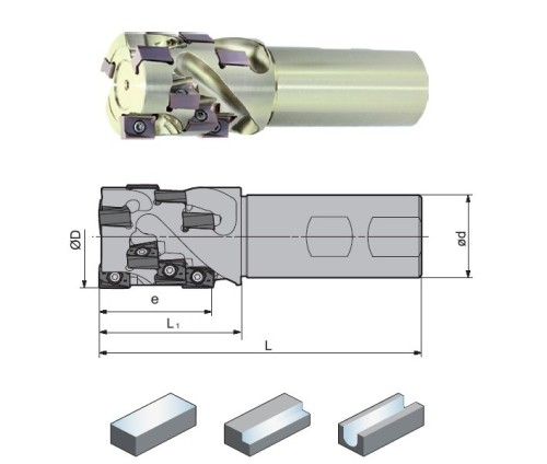 VÍCEZUBÉ DESTIČKOVÉ STOPKOVÉ FRÉZY (FRÉZY KUKUŘICE) 90° na destičky ANGX..