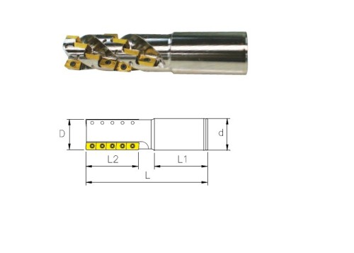 VÍCEZUBÉ DESTIČKOVÉ STOPKOVÉ FRÉZY (FRÉZY KUKUŘICE) 90° na destičky APKT1604..