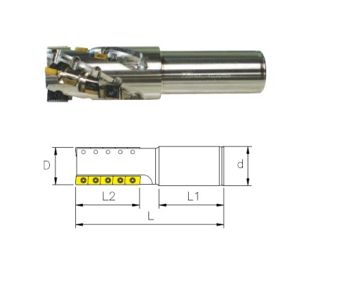 VÍCEZUBÉ DESTIČKOVÉ STOPKOVÉ FRÉZY (FRÉZY KUKUŘICE) 90° na destičky LPMT.. (1, 2 ks)/SPMT.. (ostatní)