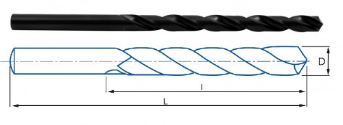 VRTÁKY DLOUHÉ HSS 118° - h8, broušené DIN340N