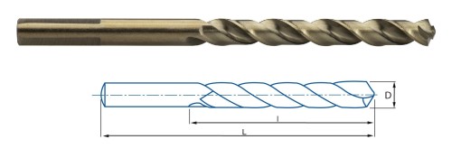 VRTÁKY HSSE 5%Co pro vrtačky v sadě 25 KS (ROZSAH 1-13 PO 0,5 MM) h8, broušené DIN338W