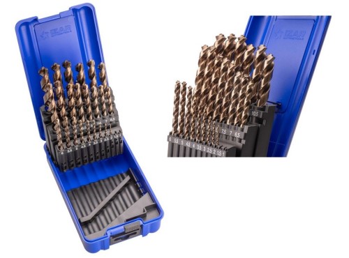 VRTÁKY HSSE 5%Co pro vrtačky v sadě 29 KS (ROZSAH 1-13 PO 0,5 MM) h8, broušené DIN338W