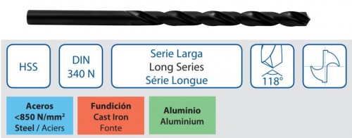 VRTÁKY HSS 118° -h8, broušené DIN340N