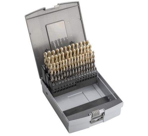 VRTÁKY HSS 130° Zirkonio v sadě 41 KS (ROZSAH 6-10 PO 0,1 MM) - h8, broušené DIN338N