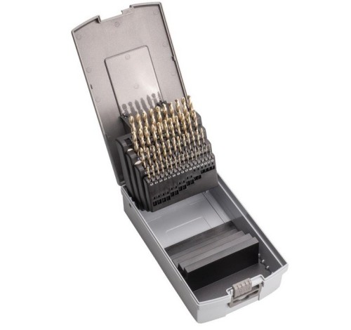 VRTÁKY HSS 130° Zirkonio v sadě 50 KS (ROZSAH 1-5,9 PO 0,1 MM) - h8, broušené DIN338N