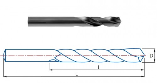 VRTÁKY KRÁTKÉ HSS 135° - h8, broušené DIN1897N