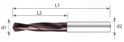 VYSOCE PRODUKTIVNÍ VRTÁKY 3xD – BEZ CHLAZENÍ SPECIÁLNĚ DO KALENÉHO - AŽ DO 65 HRC!