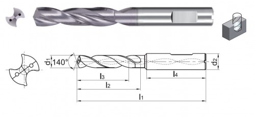 VYSOCE PRODUKTIVNÍ VRTÁKY 5xD s vnitřním chlazením s WELDON DRÁŽKOU