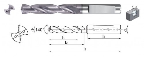 VYSOCE PRODUKTIVNÍ VRTÁKY 5xD s vnitřním chlazením s WHISTLE NOTCH DRÁŽKOU
