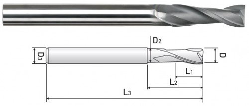 VYSOCE VÝKONNÉ 2-BŘITÉ ROVNÉ FRÉZY S DIAMANTOVÝM POVLAKEM