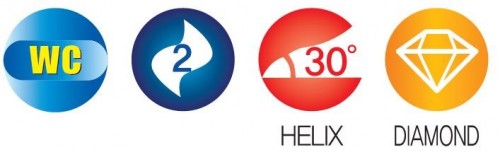 VYSOCE VÝKONNÉ 2-BŘITÉ ROVNÉ FRÉZY S DIAMANTOVÝM POVLAKEM