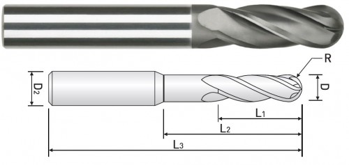 VYSOCE VÝKONNÉ 4-BŘITÉ KULOVÉ FRÉZY S DIAMANTOVÝM POVLAKEM